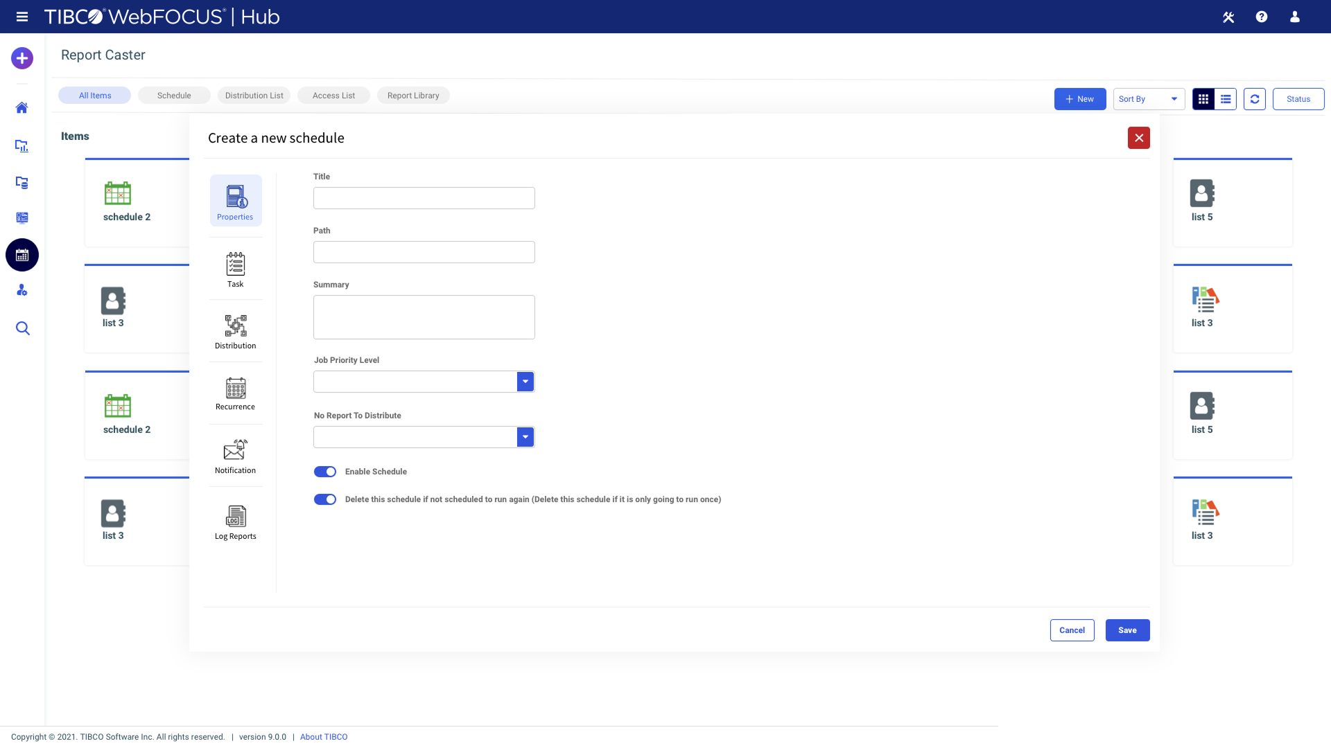 RC Hub Integration V2.1 - Create new schedule